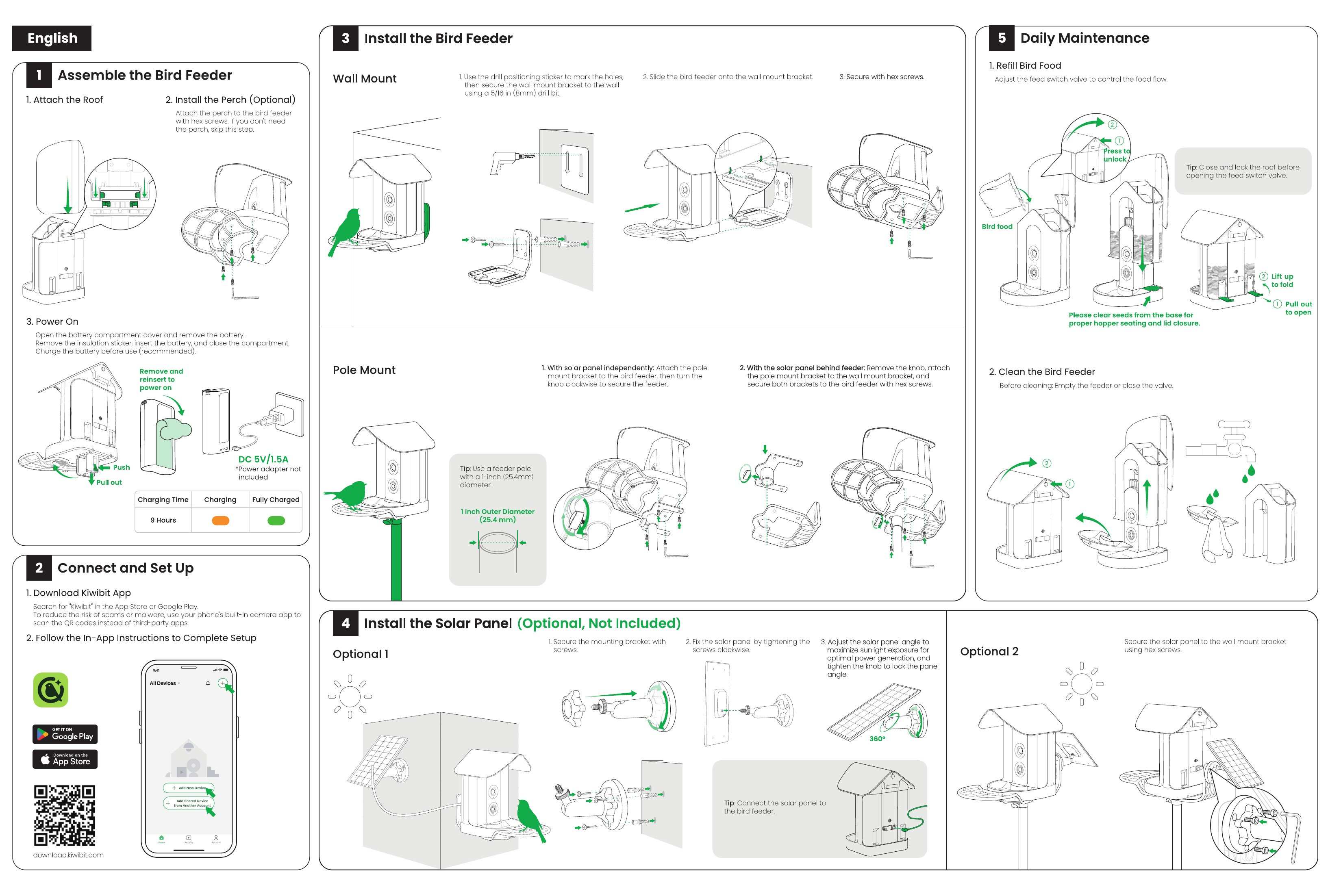 English user manual pages